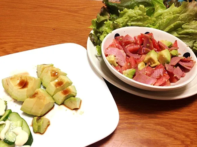 Snapdishの料理写真:今日の夕飯のサラダ達☆|あゆみさん