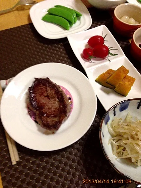 牛ヒレのステーキ 晩ご飯|ちかさん