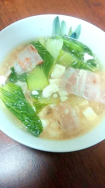 ベーコンと豆腐の中華風スープ|笛歌さん