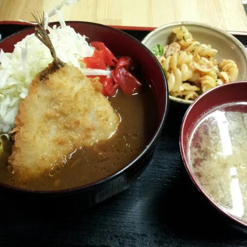 Snapdishの料理写真:鯵フライカレー丼|寝寝さん