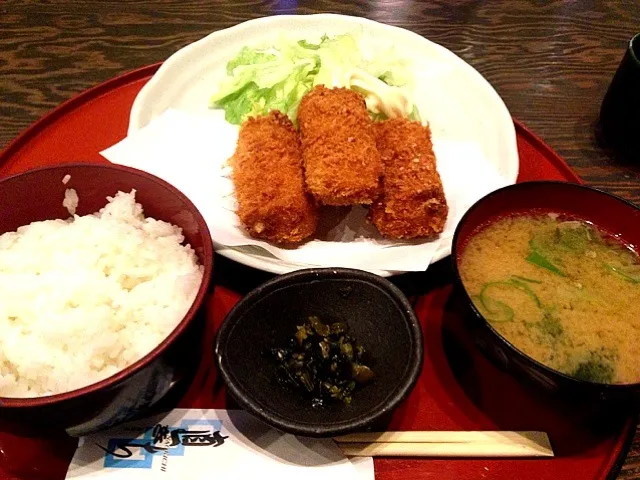 直きち カニクリームコロッケ定食（鮭汁）|ponnaoさん