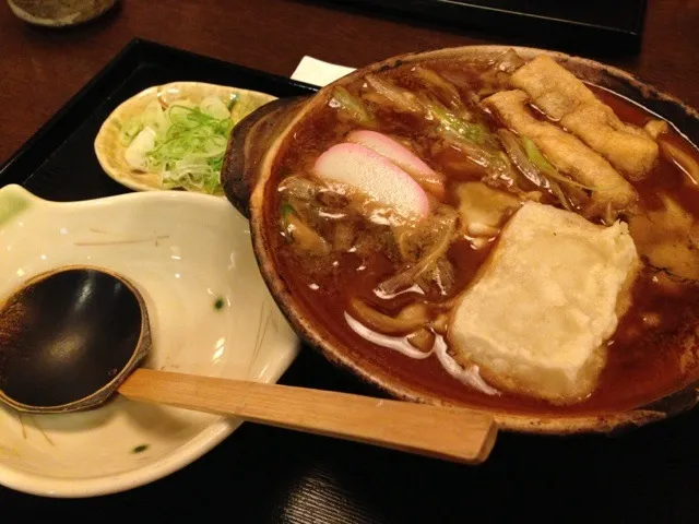 Snapdishの料理写真:餅と玉子入り味噌煮込みうどん|美輝さん