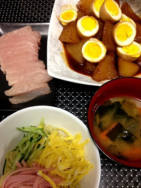 大根と卵のこってり煮☆冷し中華☆マグロの刺身|MEGUMIさん