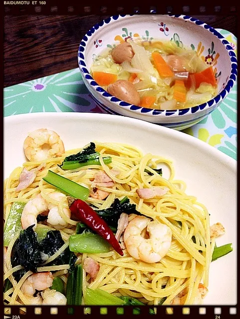 ニンニクたっぷりパスタ🍝|えみちさん