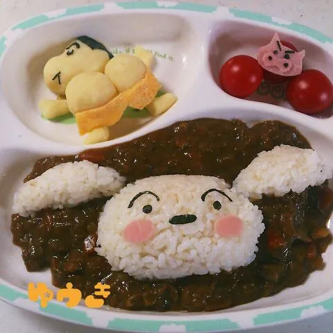 Snapdishの料理写真:クレヨンしんちゃんお尻ぷりぷり～カレー|ゆうきさん