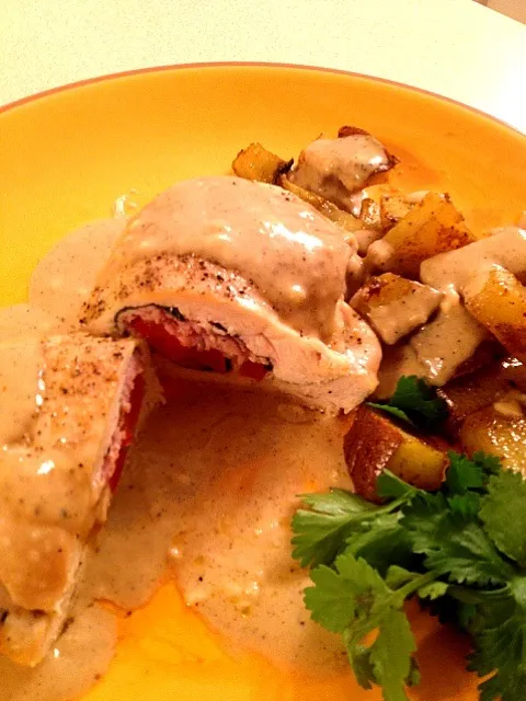 Chicken Remolade  with herb roasted red potatoes.|amyさん