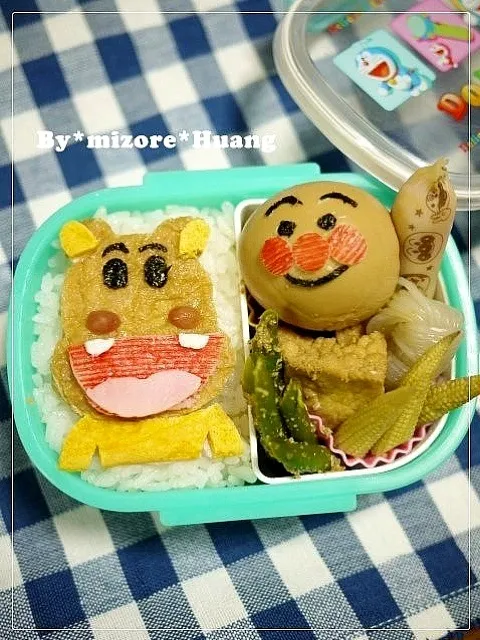 カバオくん&煮卵アンパンマン(長女の幼稚園弁当)|みぞれっちさん