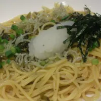 ちりめんじゃこと辛子高菜の和風パスタ|ちーいさん