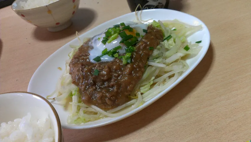 蒸し焼き野菜 甘辛肉そぼろ餡かけ|遥香さん