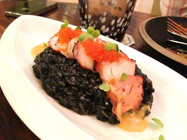 Squid ink risotto & grilled tako|willzさん