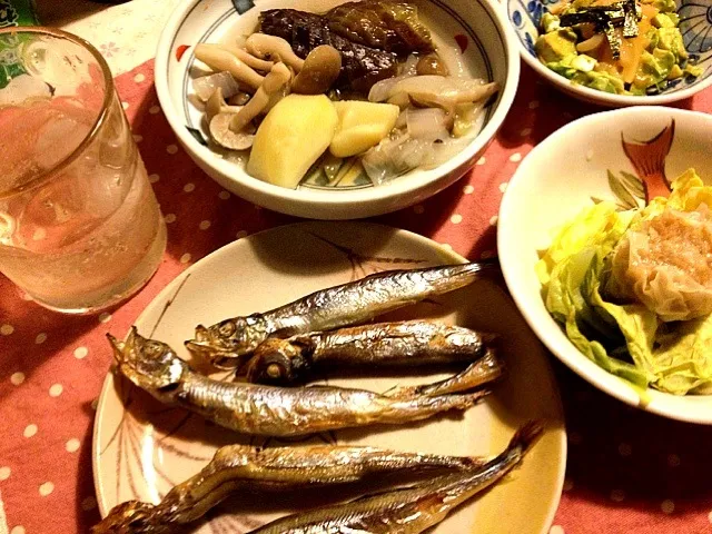 鍛高譚に合うもので晩ご飯|mari miyabeさん