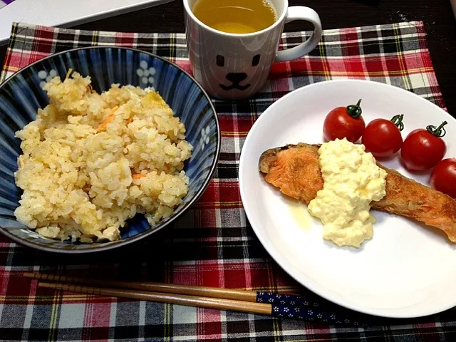 鮭のムニエルと炊き込みご飯|jmistsさん