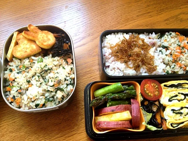 自分用弁当（右）と子ども弁当（左）|西川季宏さん