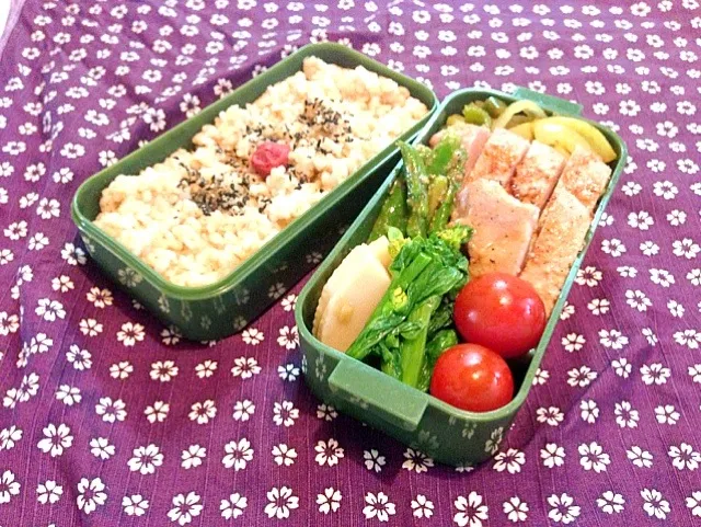 豚ロースとアスパラの塩麹ソテー弁当|気仙あすかさん