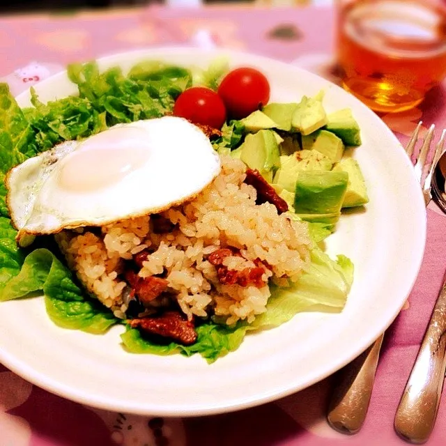 Snapdishの料理写真:Klalaさんの炊飯器de韓国風カルビ炒飯☆|ふみこさん