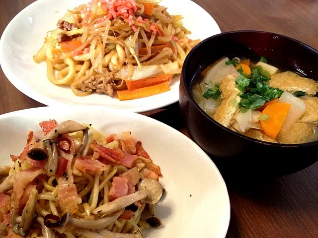 焼きそばペペロンチーノと焼うどん|あやかさん