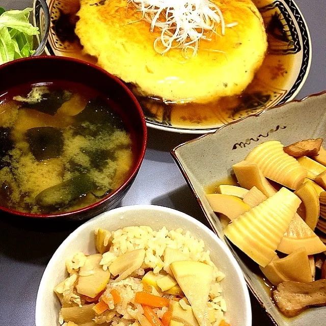 筍ご飯、筍の煮物、和風かに玉…他|苅込真樹さん