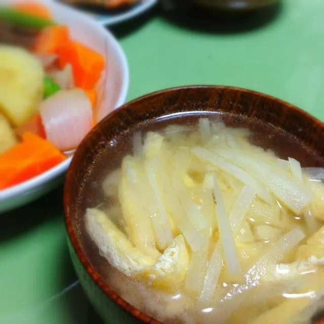 大根と揚げの味噌汁。|うさ爺さん