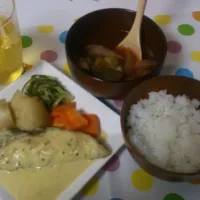 カレイのカレークリームソース&トマトスープ|あやなさん