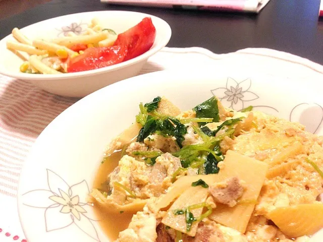 Snapdishの料理写真:たけのこの豆腐卵とじ♡|やっぴぃさん