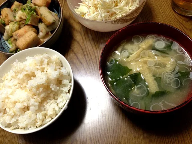 さつま揚げと白菜の和風炒め＆THE味噌汁|づんださん