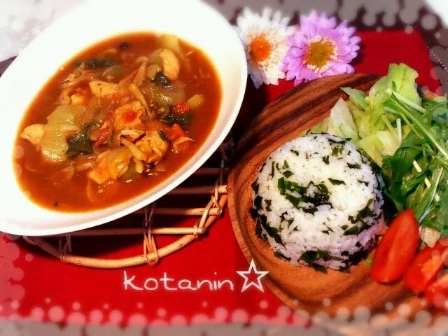 ☆☆ヘルシースープカレー&ワカメご飯(*^^*)☆☆|コタニンさん