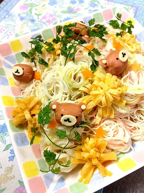 クマさんの素麺|富士子🍒🐰🍓さん