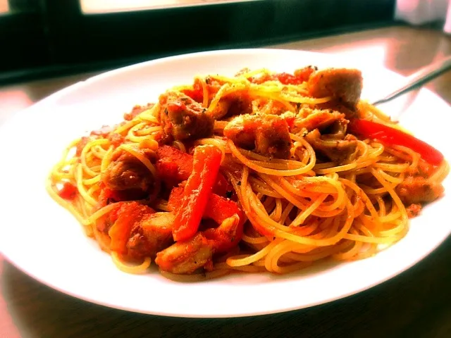 若鶏とパプリカのトマトソーススパゲティ|悠斗さん