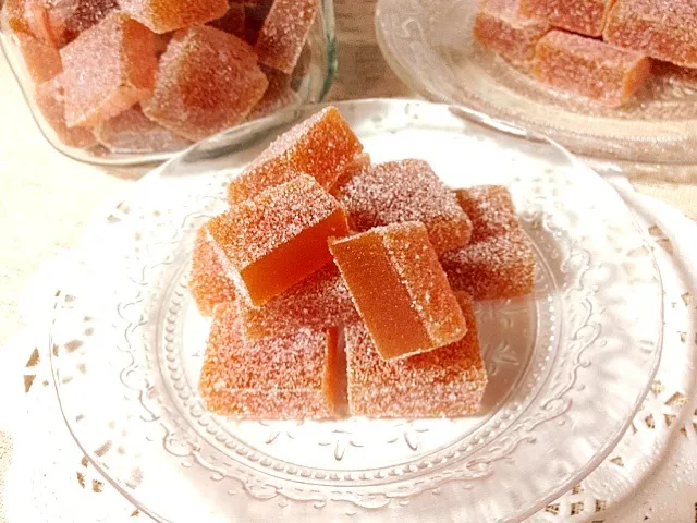 Snapdishの料理写真:アプリコット ゼリー / パート・ド・フリュイ☆  Jelly " Pate de fruits "  Apricot ☆|友美さん