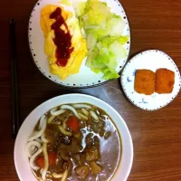 Snapdishの料理写真:カレーうどん＆卵焼き|蒲森さん