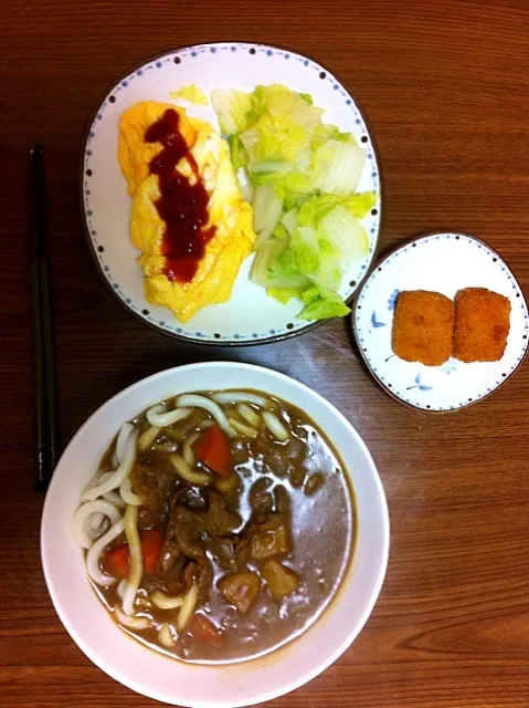 カレーうどん＆卵焼き|蒲森さん