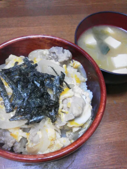 親子丼、味噌スープ|京子さん