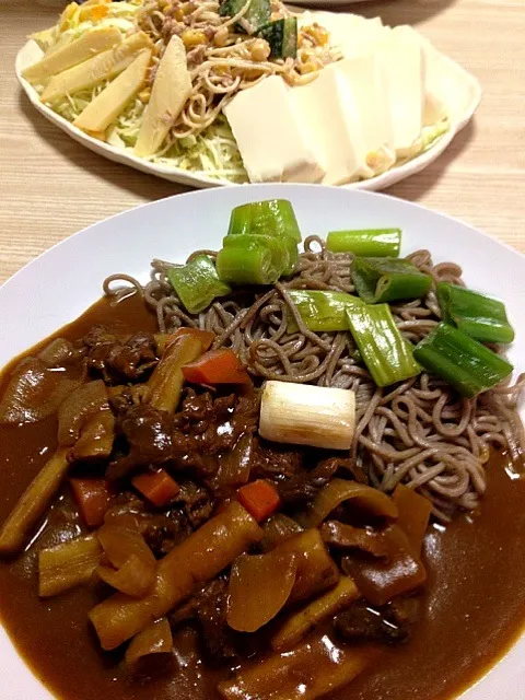 カレー焼き蕎麦！＆豆腐サラダ！|伍龍やすさん