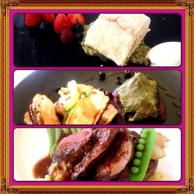 Snapdishの料理写真:Lunch @ Mornington  winery  merengue roulade , lamb & smoked duck|kazuko Tsujiさん