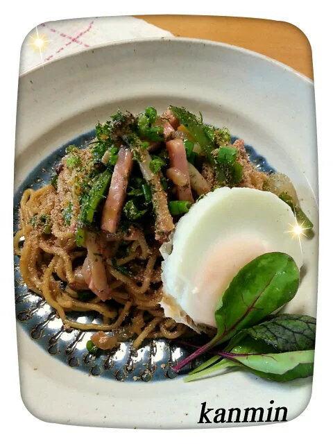 今日は疲れた…スパムで焼きそば|ゆかこさん