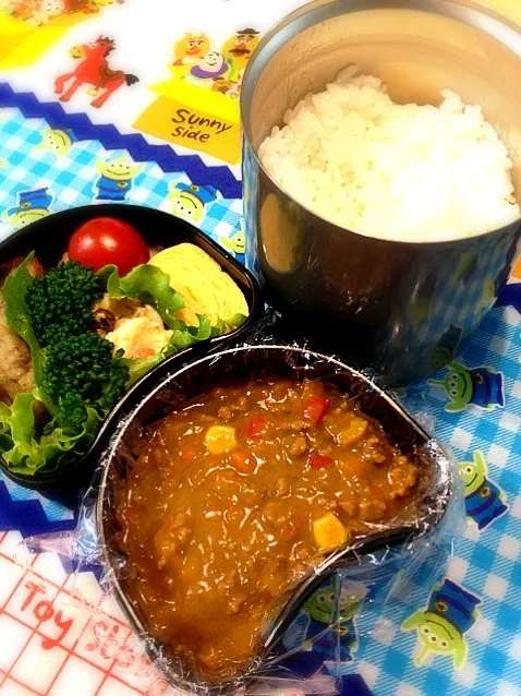 Snapdishの料理写真:4/22 キーマカレー弁当☆|うっちーさん