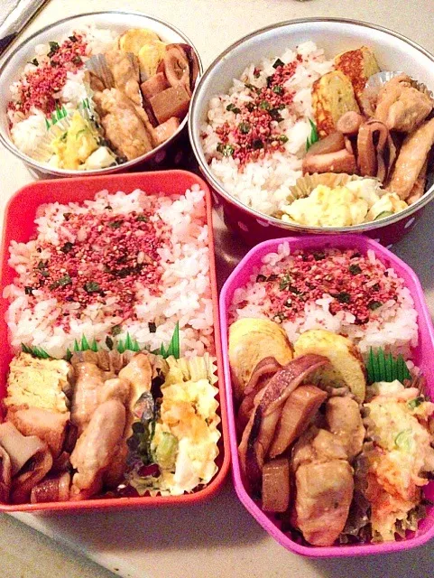 おはよーです。四人のお弁当。|りんさん