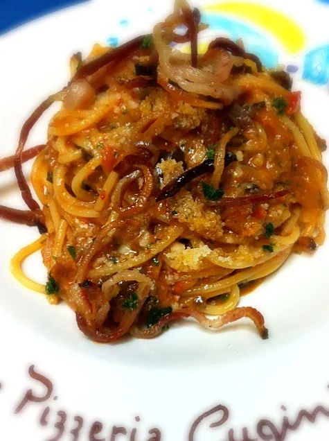 Spaghetti Amatriciana with bacon and pecorino cheese|karen limさん