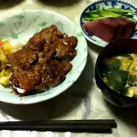 豚の生姜焼きと中華風スープ|yukiさん