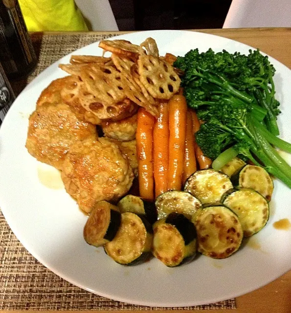 レンコンつくね 焼き野菜添え|翔子さん