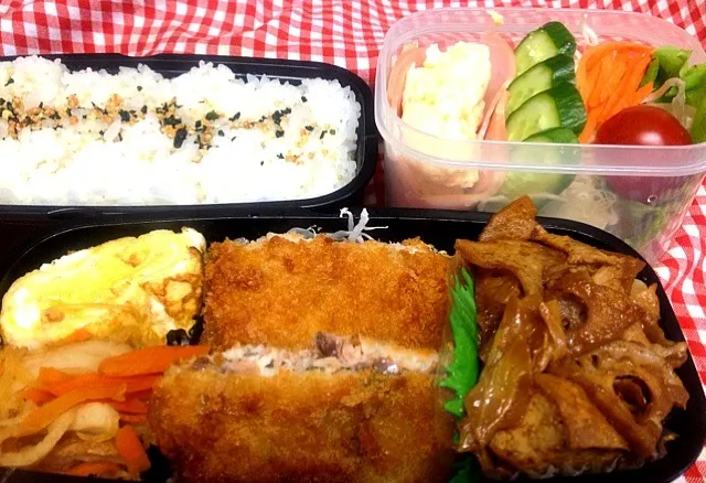 4/23サバカツ弁当（晩ご飯用）|yoshimiさん