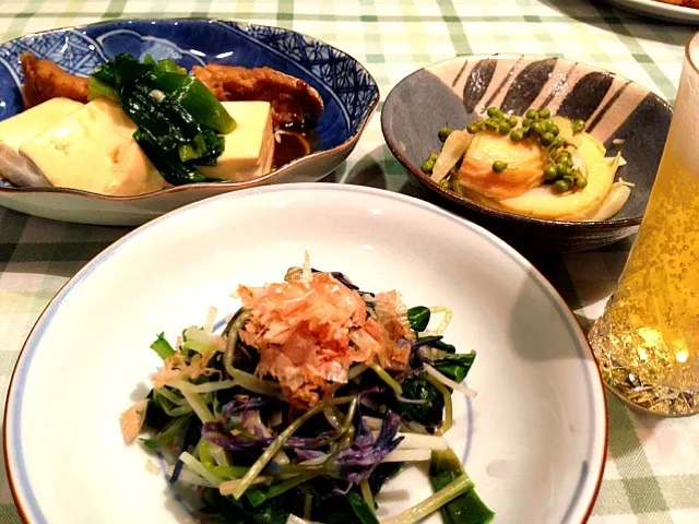 カタクリの花のお浸し  鯛と豆腐の煮物  筍の山椒煮 で晩酌🍻|sasaちゃんこ😎さん