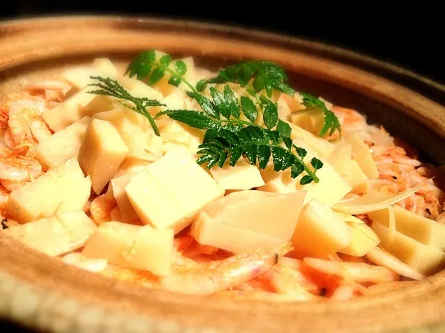 釜揚げ桜海老筍土鍋御飯|炊かれたいオトコ おこん 小栁津さん