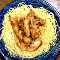 Snapdishの料理写真:焼き鳥パスタ|haruchonさん