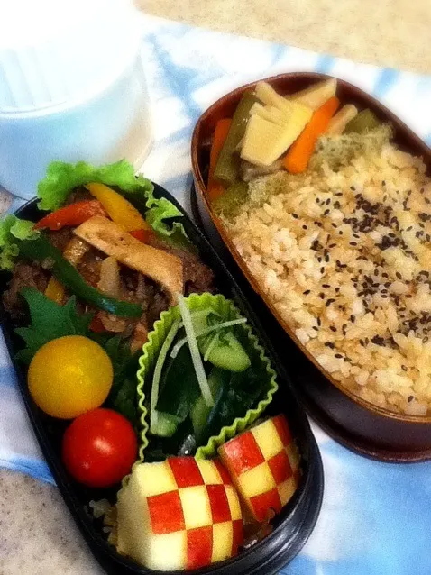 Snapdishの料理写真:4/25ダンナのお弁当|naoさん