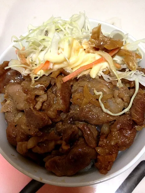 豚のしょうが焼き丼|ばーさんさん