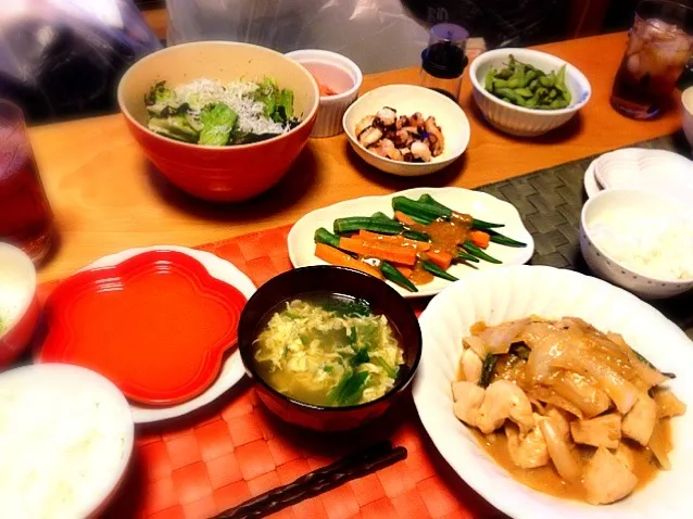 鶏肉と玉ねぎの味噌生姜焼き|りえさん