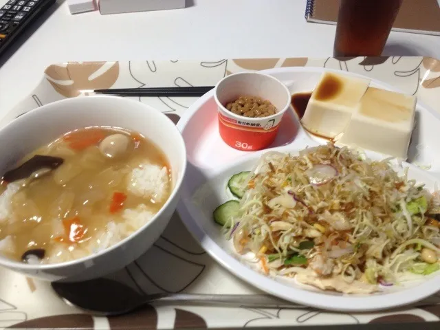 中華丼＆モリモリ生野菜|単身赴任さん