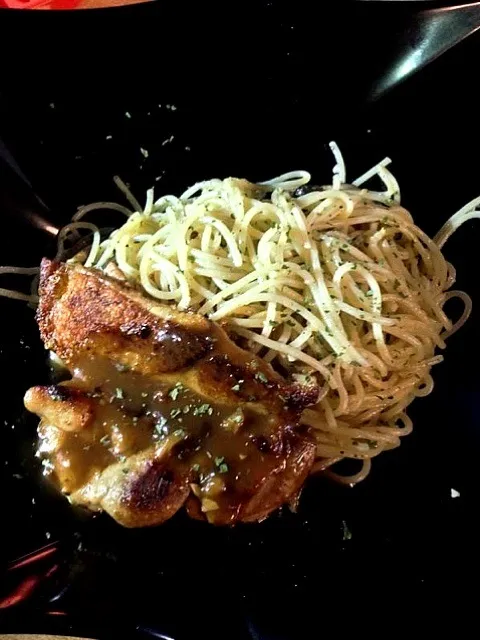 Chicken chop oglio|Jasmineさん