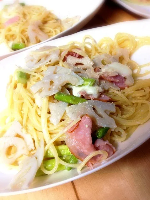 生ハムとレンコンの塩麹パスタ！|かおりさん